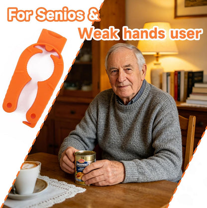 Water Bottle Opener, Bottle Openers for Seniors, 3-in-1, 3-Pack Orange | Bottle Cap Opener, Plastic Bottle Opener, Magnetic, Ergonomic Grip, Lightweight, for Arthritis & Weak Hands, 3-Pack Orange