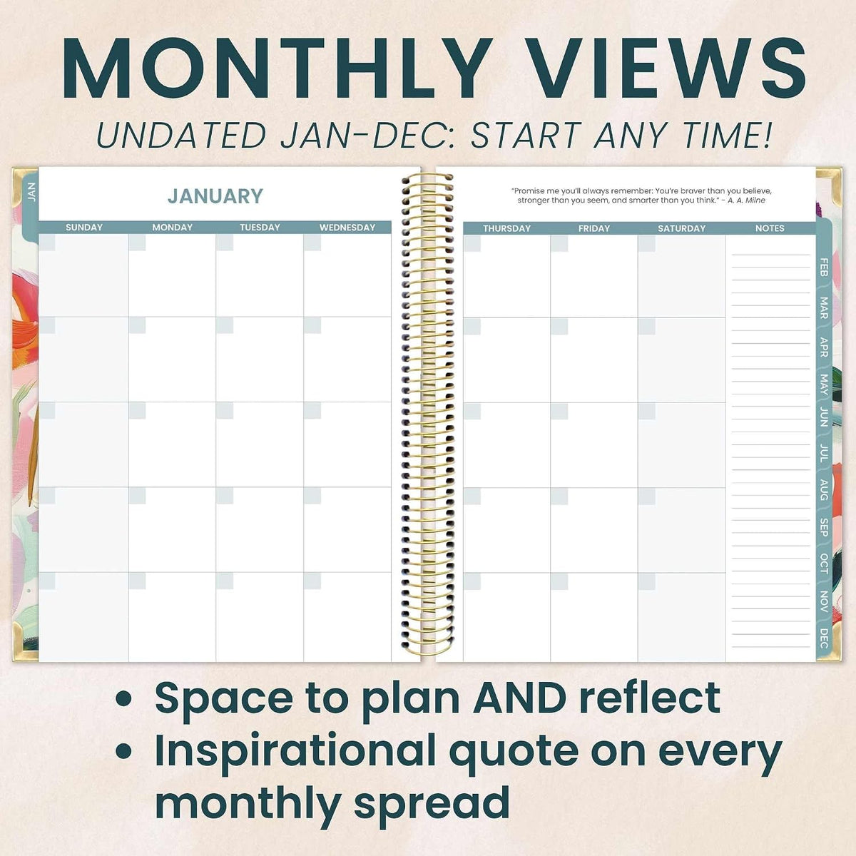 bloom daily planners Undated Chronic Illness Planner & Medical Journal - 12 Month Pain & Symptom Tracker, Mood & Medication Log, Appointment Organizer (7” x 9”) - Chronically Resilient