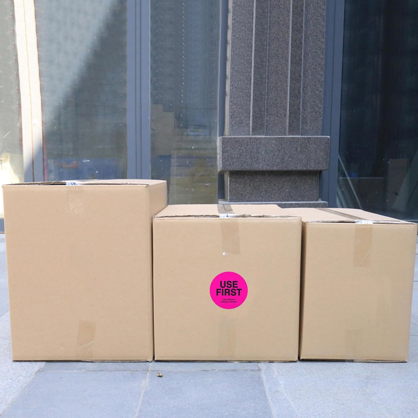 500 Pcs 1.5" Use First Stickers Small Stickers Circle Label Dot Labels Fluorescent Paper, Fluorescent Green