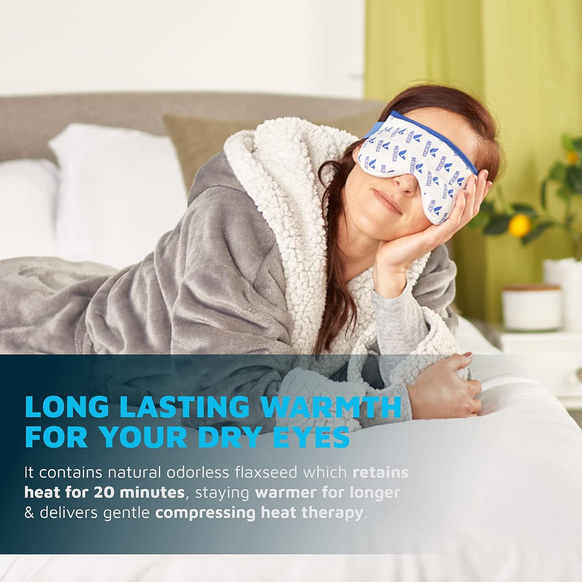 Medcosa Eye Mask for Dry Eyes | Warm Eye Compress | Natural Heat Eye Mask for Styes, Blepharitis, Tired Eyes & More