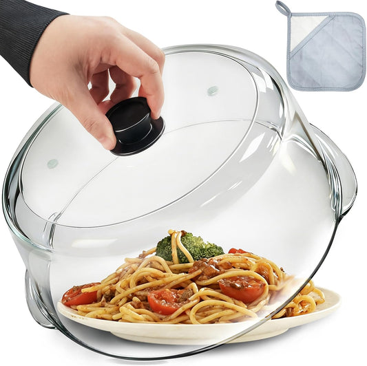 Glass Microwave Splatter Cover for Food, 10in Food Grade Splatter Guard Lid