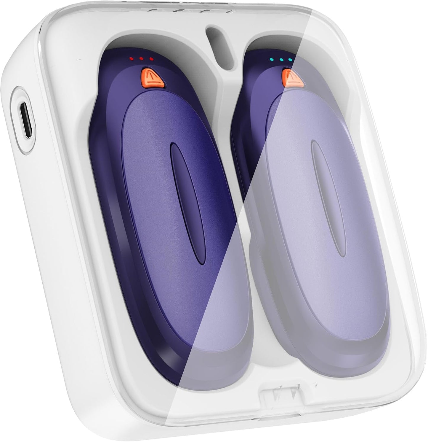 Hand Warmers Rechargeable with 10000mAh Charging Case, 2000mAh Portable Hand Warmers 2 Pack, Reusable Electric Pocket Heater for Hunting, Camping Gear, Outdoors, Gifts