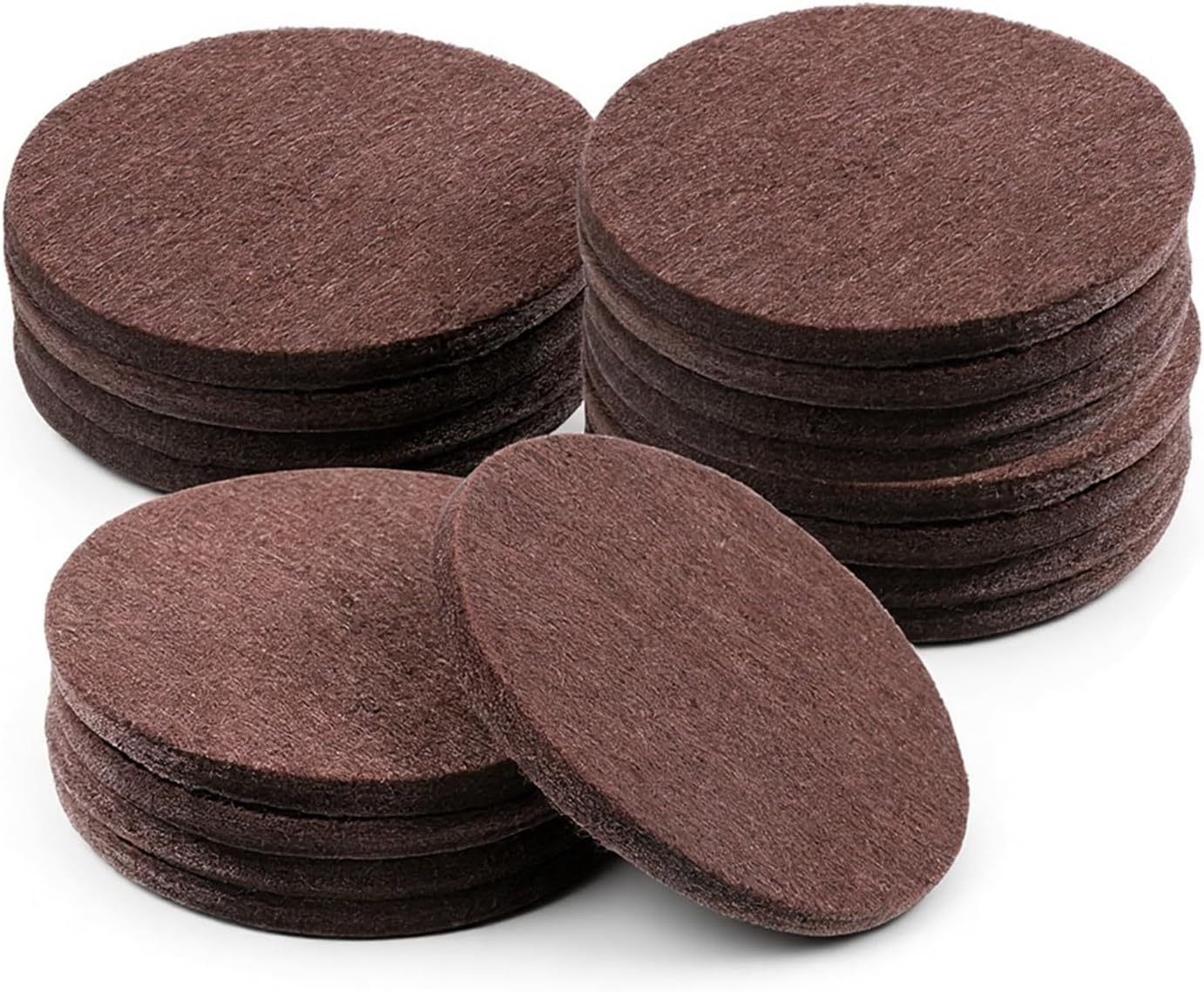 16Pcs 3” Felt Furniture Pads for Sofa Felt Pads for Hardwood Floor Round Table Pad Furniture Feet Protectors for Sofa Anti Scratch Floor Protectors Self Adhesive for Table Legs, 5mm Thick, Brown