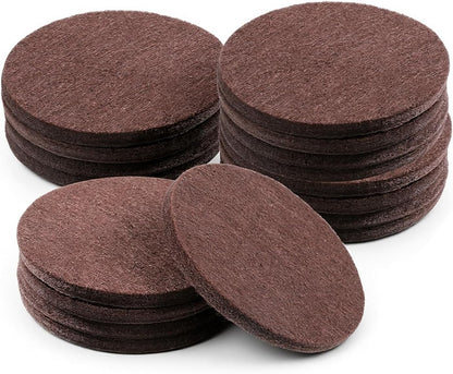 16Pcs 3” Felt Furniture Pads for Sofa Felt Pads for Hardwood Floor Round Table Pad Furniture Feet Protectors for Sofa Anti Scratch Floor Protectors Self Adhesive for Table Legs, 5mm Thick, Brown
