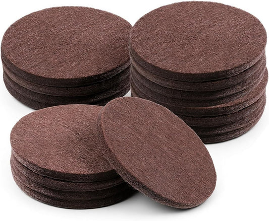 16Pcs 3” Felt Furniture Pads for Sofa Felt Pads for Hardwood Floor Round Table Pad Furniture Feet Protectors for Sofa Anti Scratch Floor Protectors Self Adhesive for Table Legs, 5mm Thick, Brown