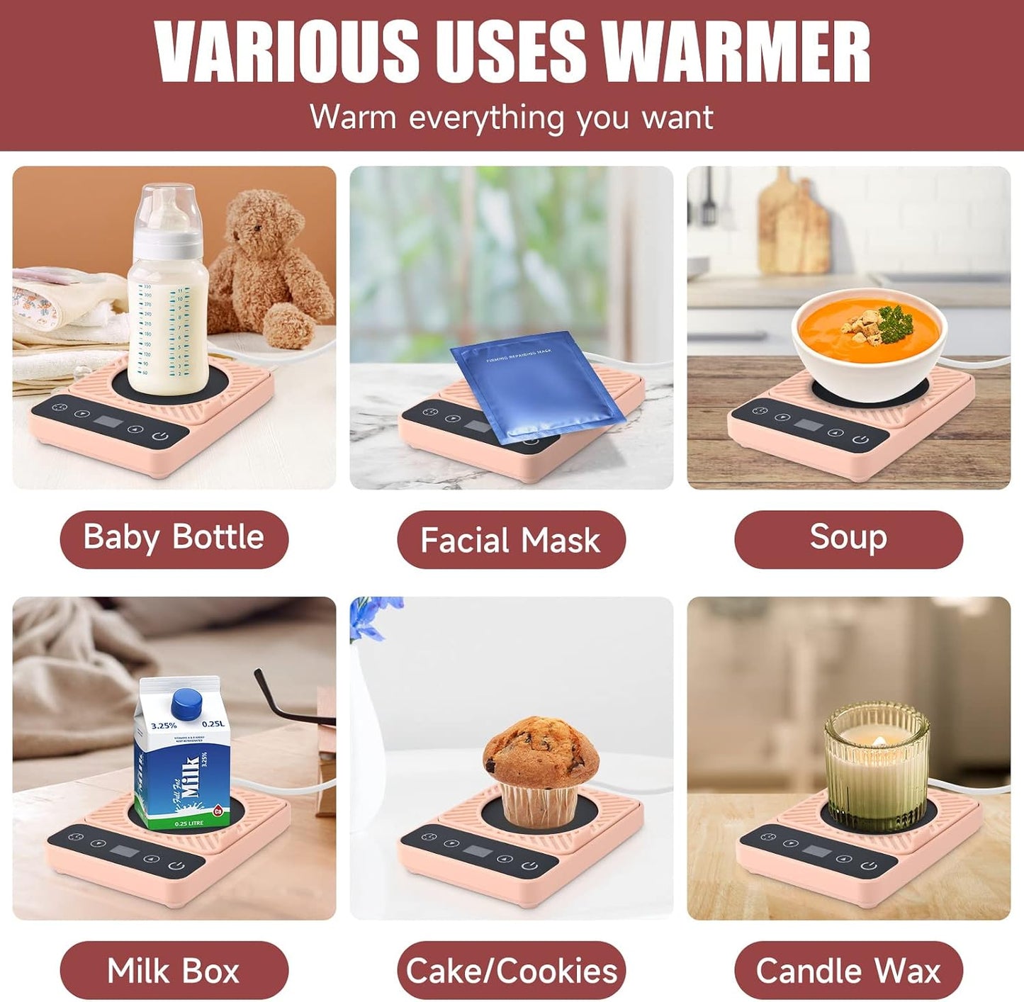 Mug Warmer - Electric Coffee Mug Warmer with Timer,Coffee Cup Warmer for Desk Auto Shut Off,Smart 6-Temperature Control, Coffee Accessories for Coffee Lovers, White | Coffee Cup Warmer for Desk Auto Shut Off,Smart 6-Temperature Control, Coffee