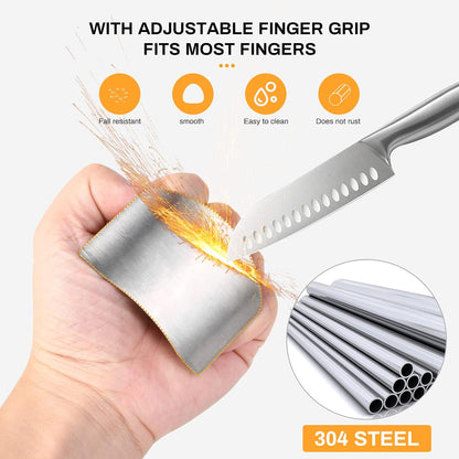Niupiour Finger Guards for Cutting Food, Kitchen Tool Finger Shield | Steel Finger Protector for Slicing, Dicing and Chopping Vegetables, Protect from Knife Cutting, Knife Guard Saver, 4 Pack
