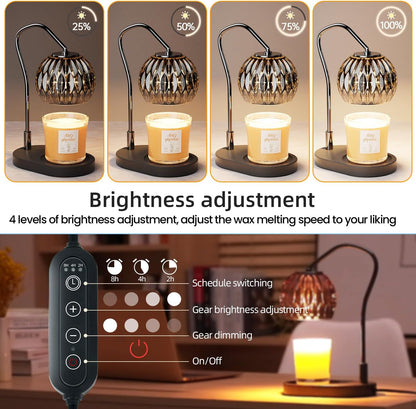 Candle Warmer Lamp, Timer & 4-Level Dimmer, Minimalist Design