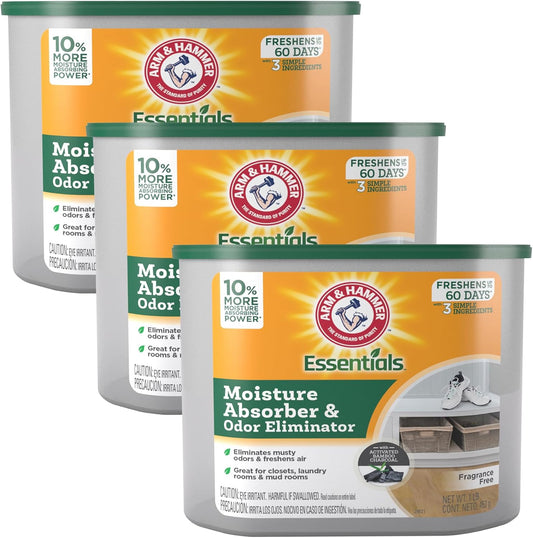 Arm & Hammer Fragrance Free Refillable Moisture Absorber and Odor Eliminator 14 oz. Tub