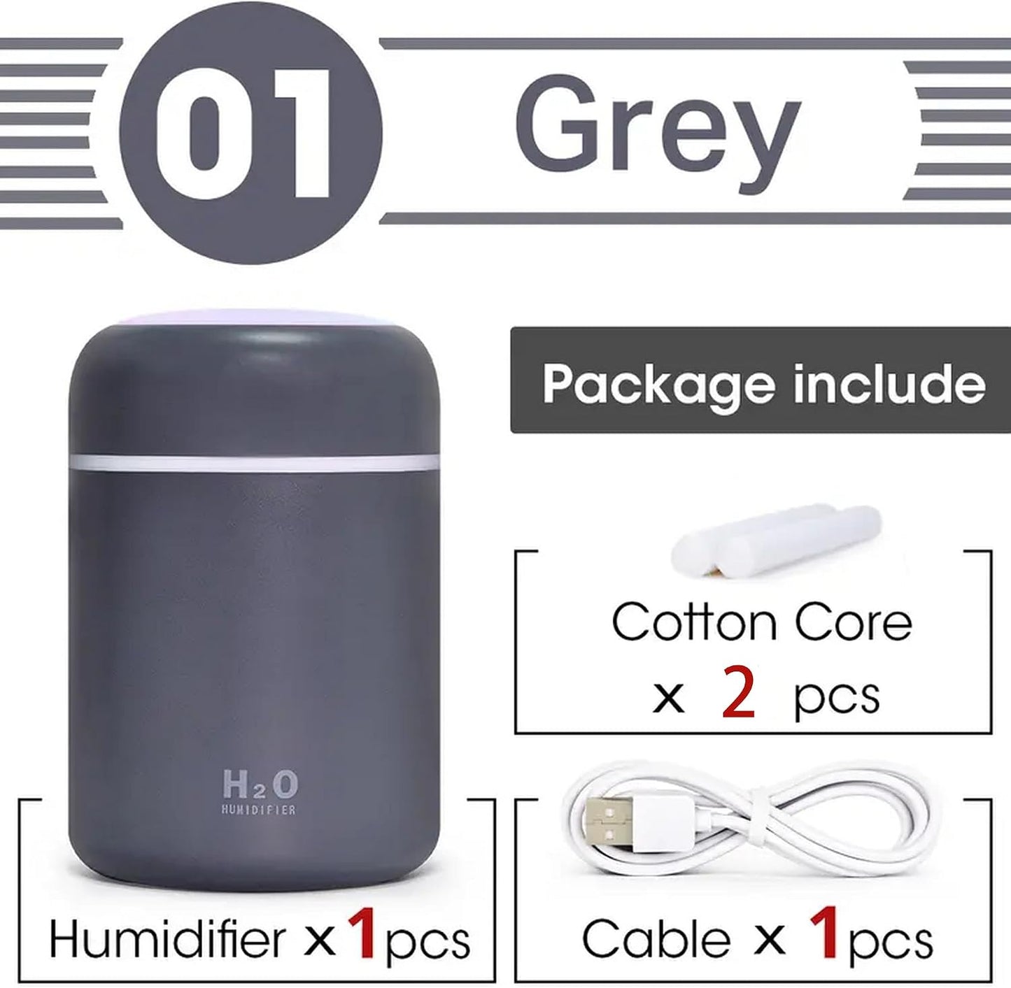 Portable Mini Humidifier, Colorful Volcanic Texture, 300mL Cool Mist Humidifier, USB Powered, Auto Shut-Off. Perfect for Bedroom, Office & Car.