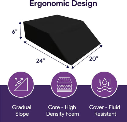 ProHeal Leg Elevation Pillow - Foam Bolster Leg Pillow - Knee, Hip, and Back Support - Promotes Healthy Blood Circulation and Body Positioning - 20” x 24” x 10”