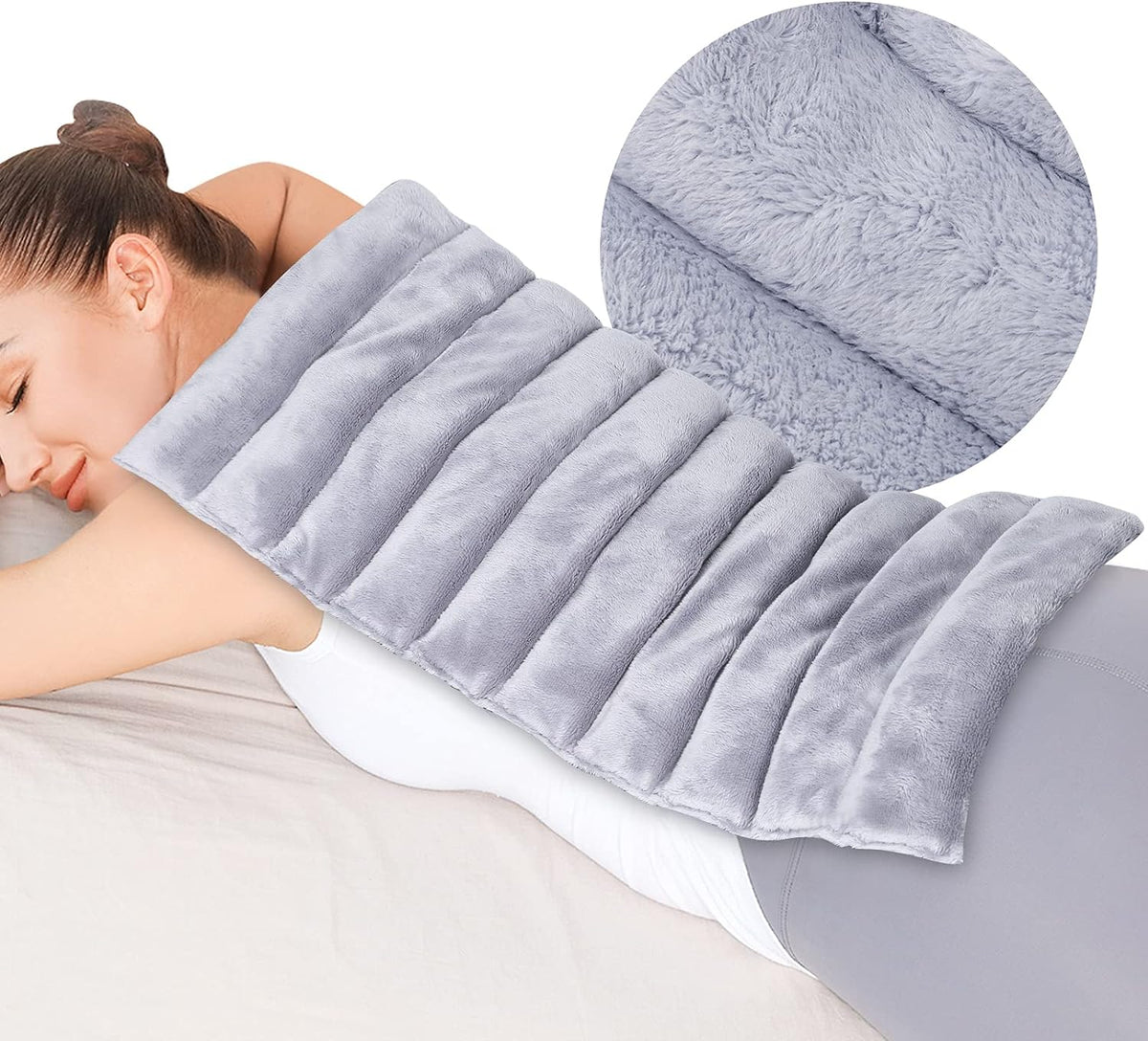 REVIX Extra Large Microwavable Heating Pad for Back, Heating Wrap, Purple