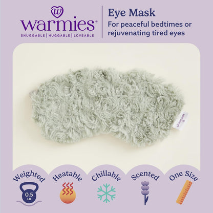 warmies Microwavable Eye Mask for Warmth & Comfort - Heating & Cooling Compress for Calming Relaxation - Weighted & Heated Eye Mask with Scented Lavender for Sleeping - Snowy