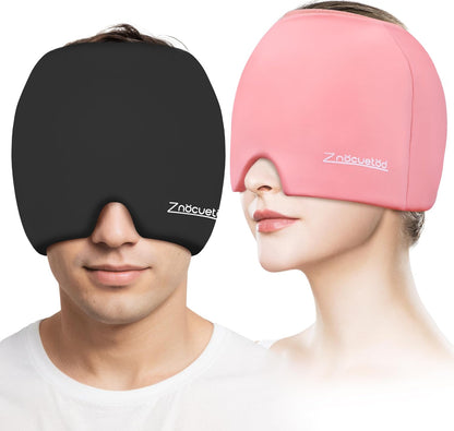 ZNÖCUETÖD Migraine Headache Relief Cap Hat Full Head ice Pack Wrap Cold Cap