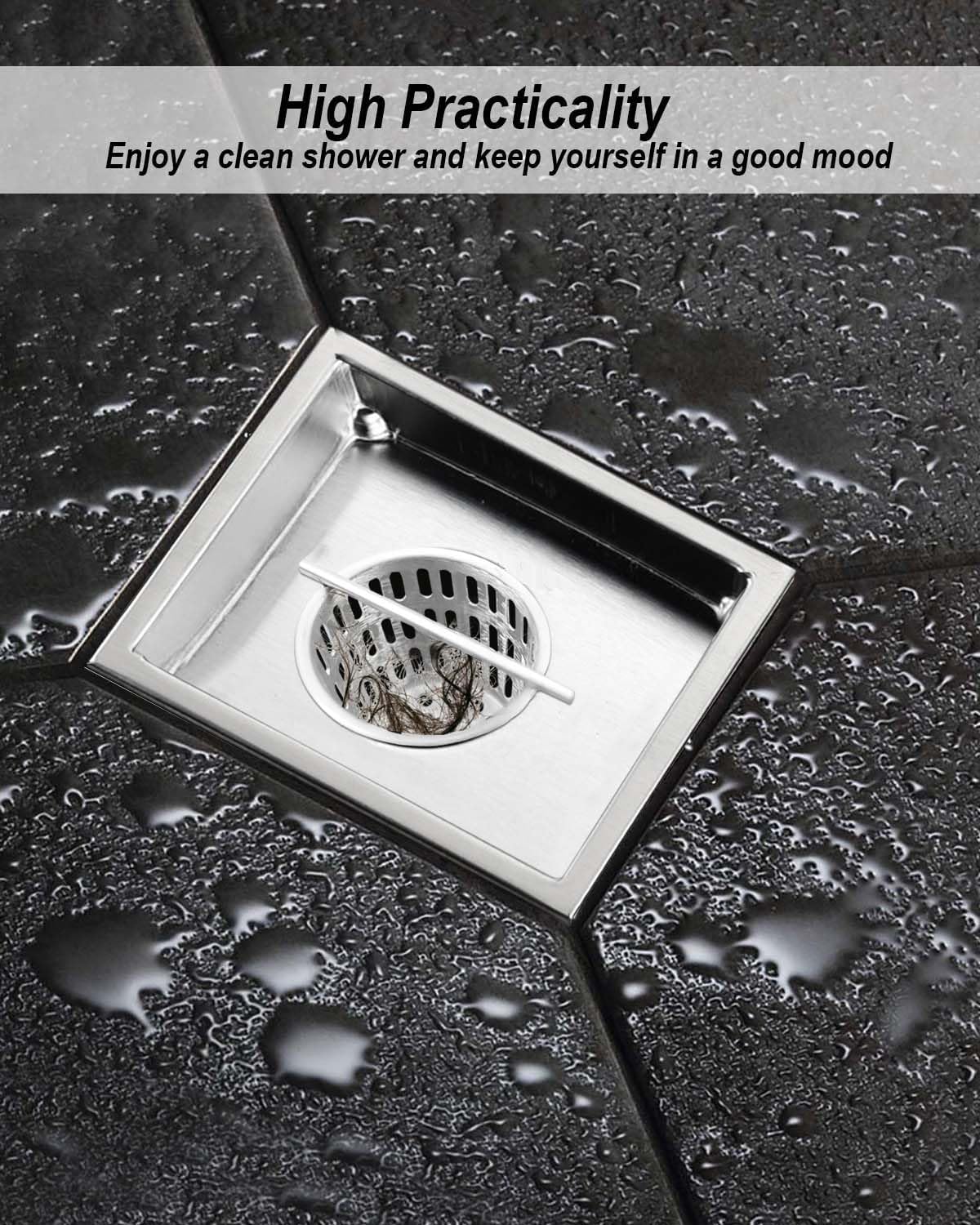 2 Inch Hair and Debris Strainer, Shower Drain Strainer with Lifting Hook, Stainless Steel Debris Basket Shower Drain Catcher, Hair Catcher for Floor Drain
