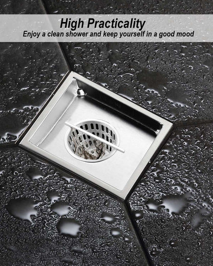 2 Inch Hair and Debris Strainer, Shower Drain Strainer with Lifting Hook, Stainless Steel Debris Basket Shower Drain Catcher, Hair Catcher for Floor Drain