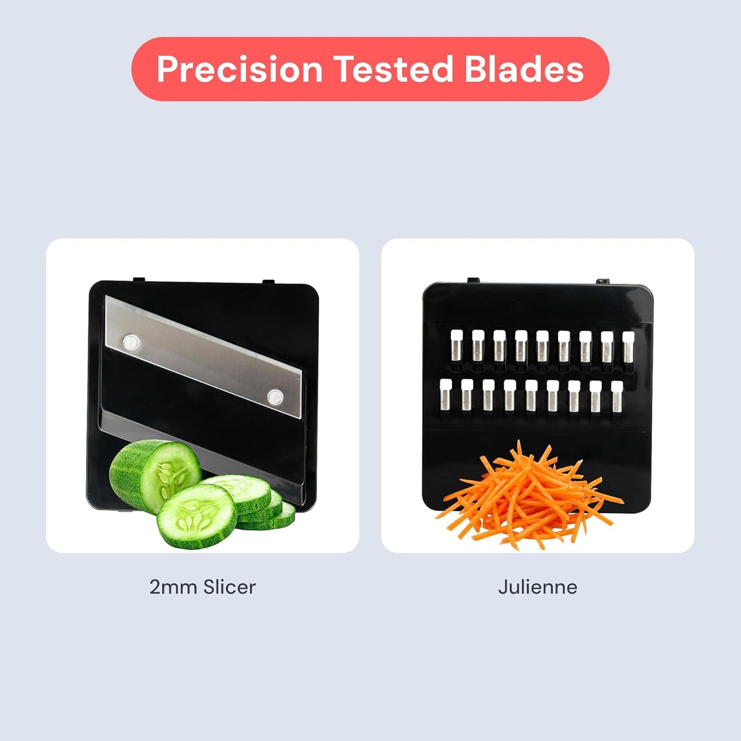 Fullstar Essential Mandoline Vegetable Slicer & Julienne Cutter | 4 in 1 Compact Fruit Cutter, Cucumber Slicer & Cheese Grater, with Stainless Steel Blades, Guard & 3-Cup Container (Black)
