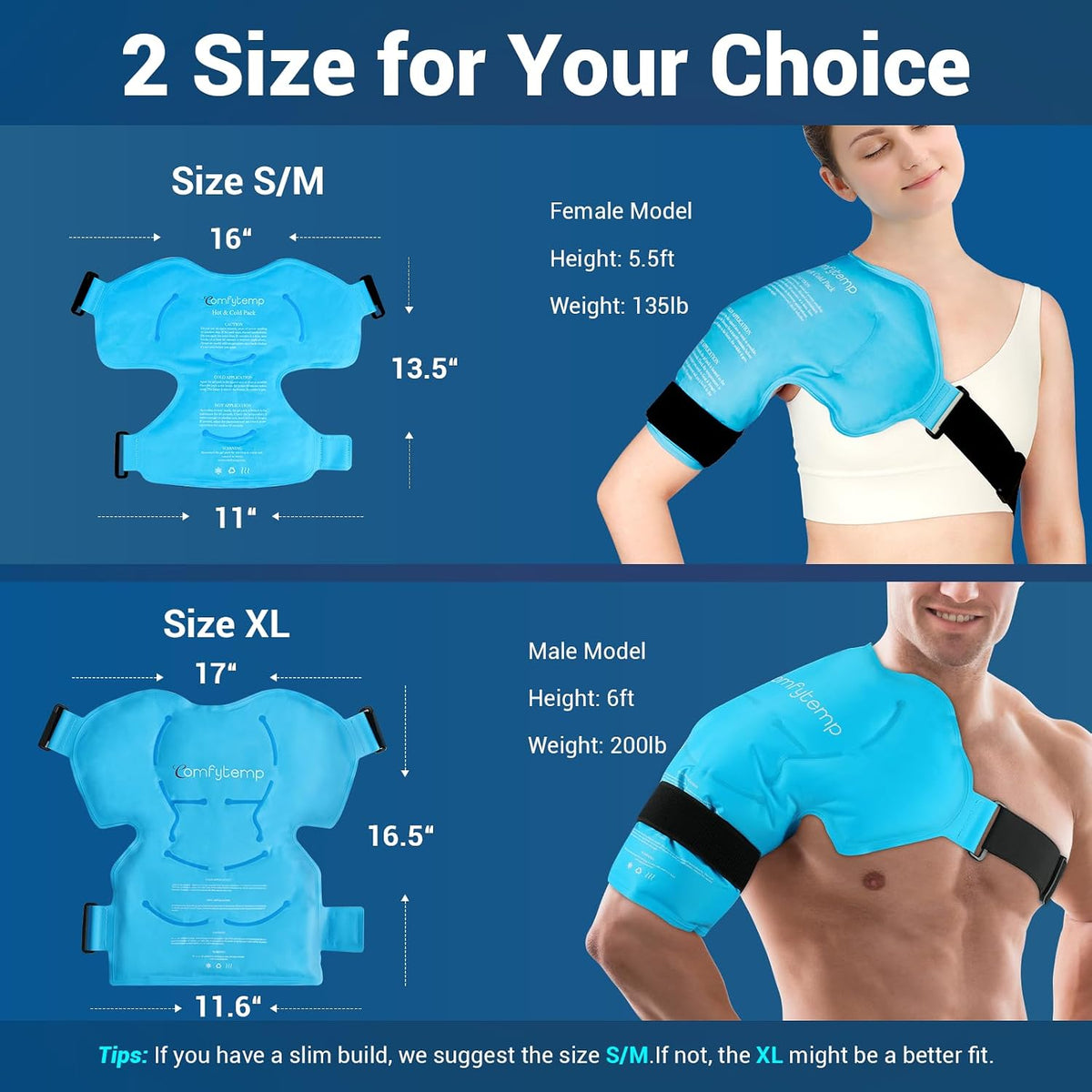 Comfytemp Shoulder Ice Pack, Rotator Cuff Cold Therapy Wrap (Large/X-Large)