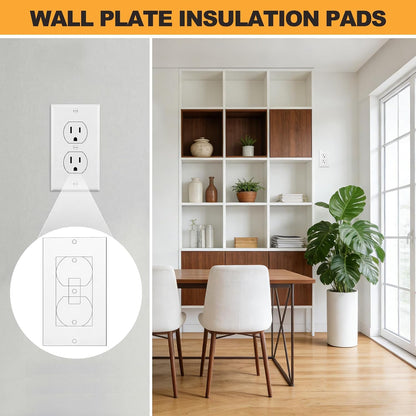 Fasmov 70 Pcs Wall Insulation Gasket, EVA Foam Outlet Sealers White Rectangle Weatherproof Gasket Sealer Energy Saving for Electrical Plates Switch Covers, 3 Sizes for Home & Commercial Use