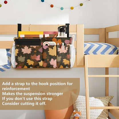 Bedside Caddy Hanging Bunk Bed Caddy Bed Organizer Hanging Pocket with 2 Hooks Bedside Storage Organizer Pocket Bag Holder Checkered Light Green - Colors B