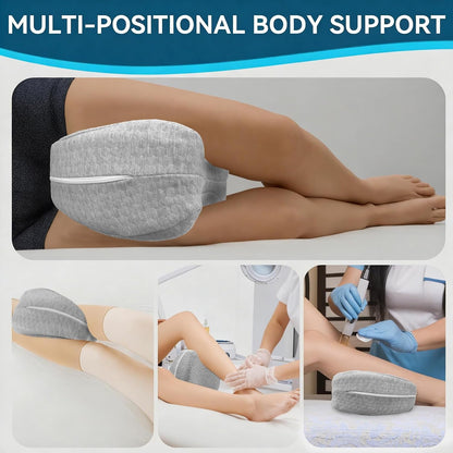 Knee Pillow for Side Sleepers Hip Pain, Leg Pillow for Side Sleeping | Side Sleeper Pillows Memory Foam Back, Sciatica, Knee Pain Relief with Washable Cover, White 1 Pack
