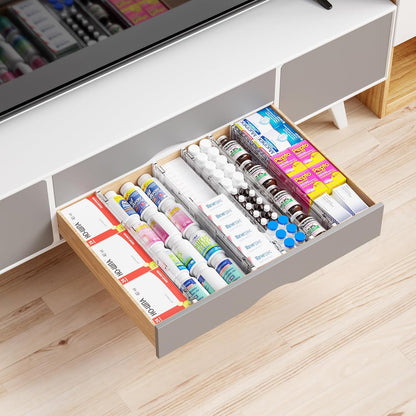 8 Pack 3.2 Inch Shallow Acrylic Drawer Dividers for Clothes -Expandable from 15-21''- Adjustable Drawer Dividers for Baby Clothing,Sock,Underwear,Clear in Drawer Separators for Dresser,Kitchen