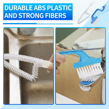 Window Track Cleaner Tool Set, 13 Pcs Magic Window Sill Cleaning Tools Kit with Groove Cleaning Brush for Door Tracks, Tile Lines, Shutter, Car Vents