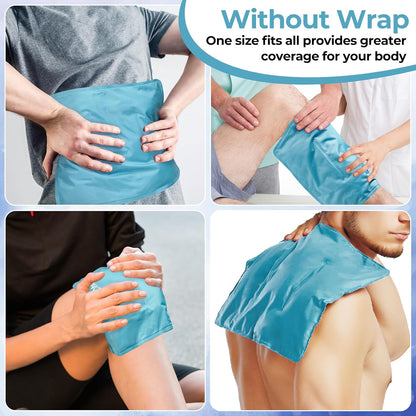 Ohuhu Ice Pack for Injuries Reusable 2 Pack 14"x11" Hot Cold Pack Wrap