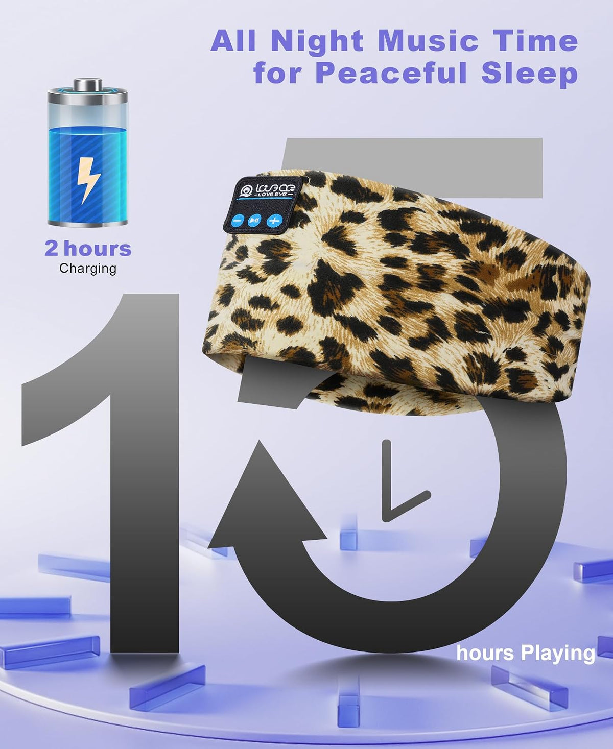 LOVE EYE Sleep Sport Headphones Wireless Bluetooth 5.4 Headband Headphone