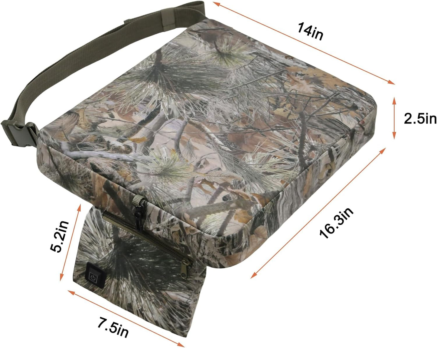MDSTOP Heated Hunting Seat Cushion, Waterproof Seat Pads for Tree Stand & Ladder Stand, for Hunting, Ice Fishing,Hiking, Camping(Battery not Included)