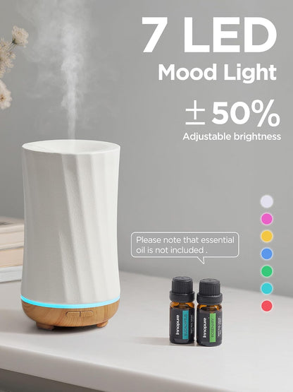 InnoGear 150ml Ceramic Essential Oil Diffuser, Diffusers for Home, White
