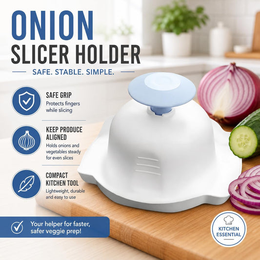 Onion Slicer Holder, Cut Resistant Finger Guard for Slicer and Vegetable Grater, Universal Protector Anti Cut Holder for Kitchen Tools, Graters and Food Prep Accessories