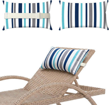 Chaise Lounge Head Pillow Oudoor Patio Pillow with Elastic Strap