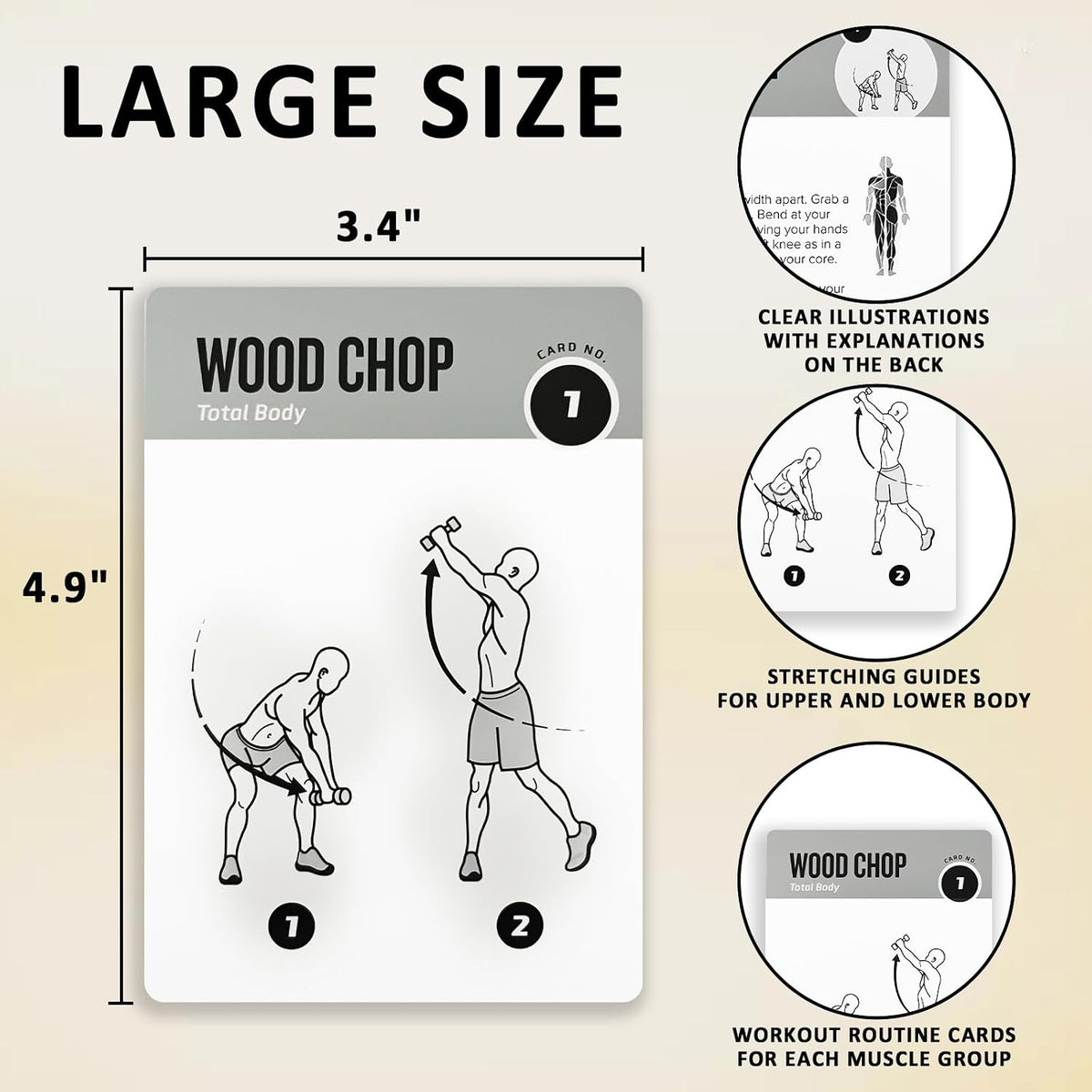 Half Balance Ball Workout Cards, 62 Exercises Cards Deck Large Size 5" x 3.5" Fitness Cards for Women & Men, Beginner Fitness Guide to Training Exercises at Home or Gym