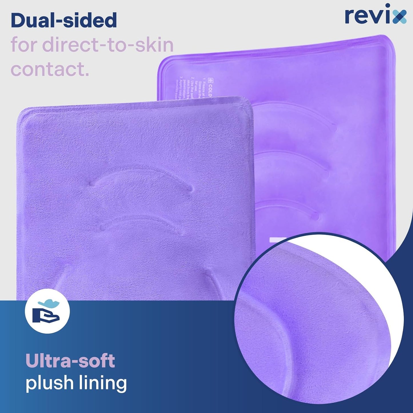 REVIX XL Knee Ice Wrap Around Entire Knee, Gel Ice Pack for Muscle Ache, Cold Pack to Reduce Discomfort and Promote Flexibility, Soft Plush Linings, Purple