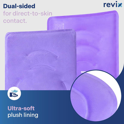 REVIX XL Knee Ice Wrap Around Entire Knee, Gel Ice Pack for Muscle Ache, Cold Pack to Reduce Discomfort and Promote Flexibility, Soft Plush Linings, Purple