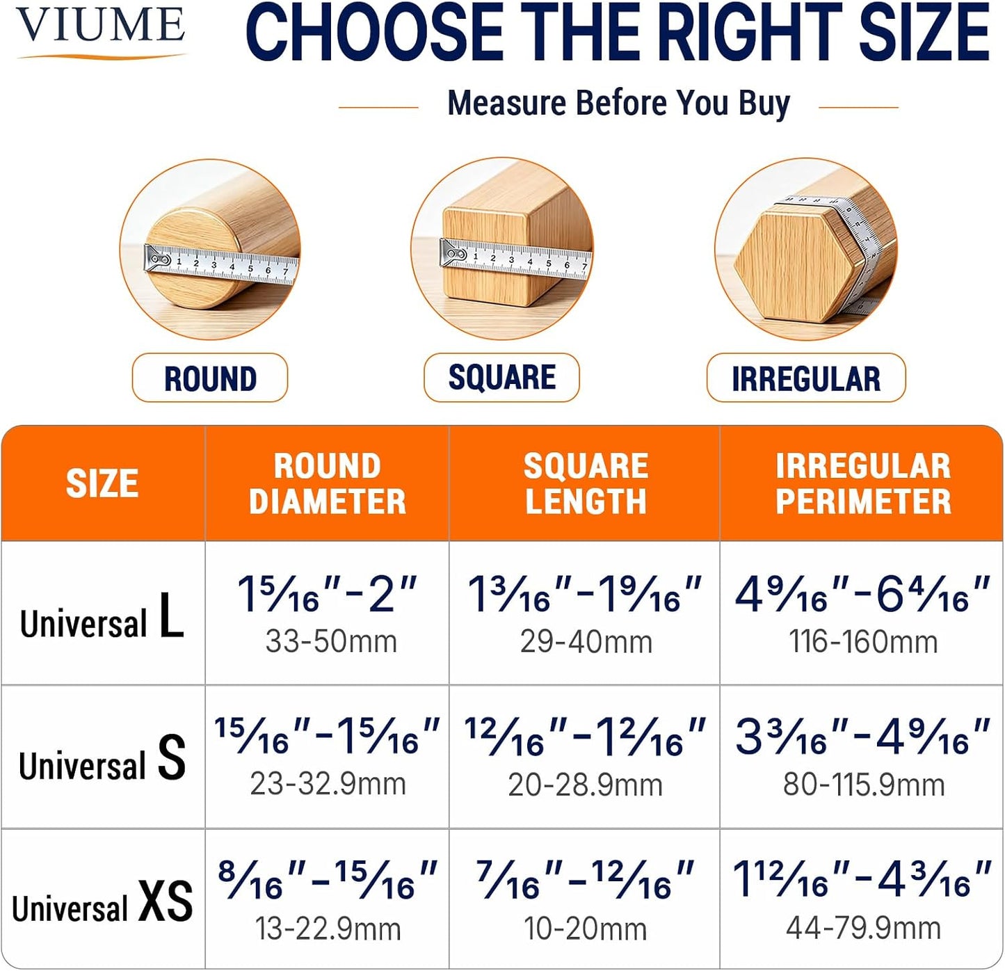 VIUME 24 Pcs Chair Leg Floor Protectors for Hardwood Floors Round | Silicone Covers Felt Pads Furniture Leg Caps Anti-Scratch Reduce Noise Fit (1-5/16" to 2")