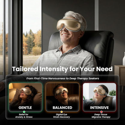 BOB AND BRAD Eye Massager with Heat FSA Eligible HSA, Birthday Gifts for Women Men Mom, Heated Eye Mask for Migraines with Music, Smart Migraine Massager for Dry Eyes Relief & Improve Sleep