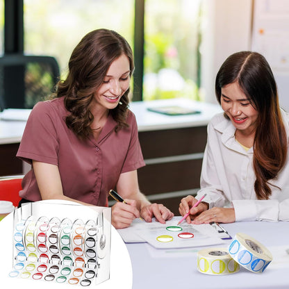 Resurhang 7000 Pcs Day of The Week Labels Food Labels with Adjustable Label Dispenser Monday Through Sunday Management Inventory Stickers Removable Weekly Self Adhesive Date Dot Stickers (Square)