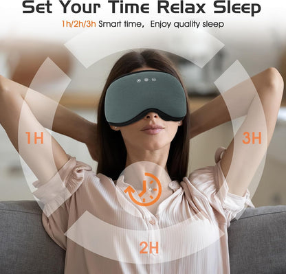 Bluetooth Sleep Mask with 2 Removable 3D Contoured Cup, Bamboo Cotton Bluetooth Sleep Headphones for Side Sleepers with Timming Setting, Blackout Eye Mask for Travel Meditation Men Women