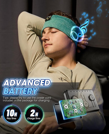 Sleep Headphones | Bluetooth 5.4 Headband | Wireless Earbuds Earphones Sweat Resistant with Ultra-Thin HD Stereo Speaker, Headphone Band for Side Sleepers Workout Running Tech Gadgets Unique Gifts