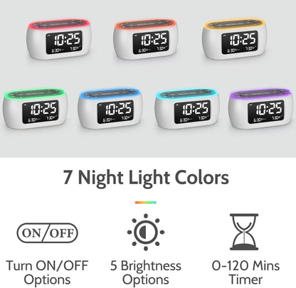 HOUSBAY Digital Alarm Clock Radio for Bedrooms with Night Light