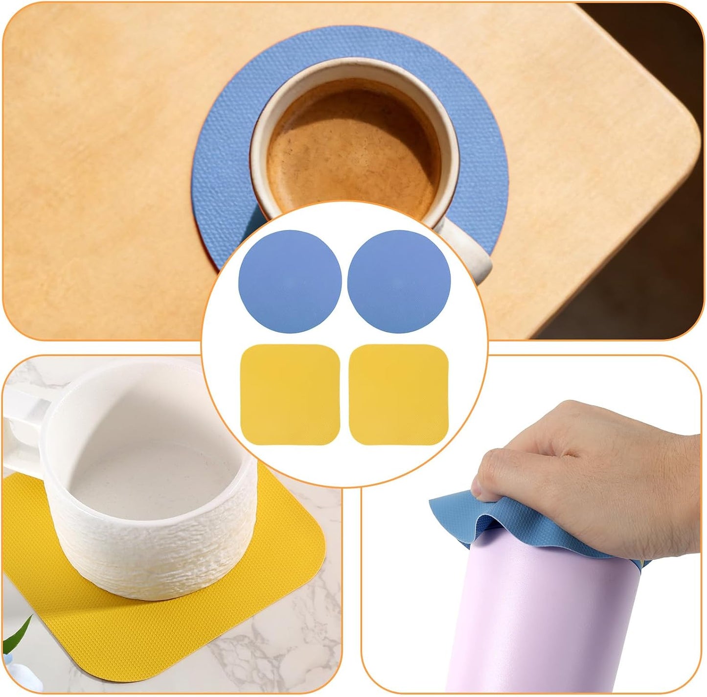 LUTER 4pcs Jar Opener Gripper Pad for Seniors with Weak Hands, Rubber | Multi-function Silicone Bottle Opener Lid Cap Rubber Gripper Pads Kitchen Coasters Gadgets, Light Blue, Green