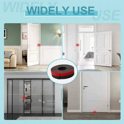 Door Weather Stripping, Silicone Door Seal Strip Sealing Tape, Door Draft Stopper Adhesive Seal Tape for Doors Windows &Shower Glass Door Gaps (Thickness Upgrade)