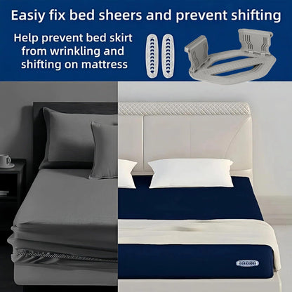 4Pcs Bed Sheet Straps – No-Slip Adjustable Clips for Mattress, Keeps Sheets Tight (White)