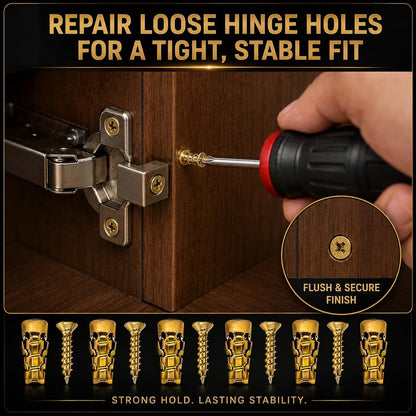 6×14mm Short Expansion Screw Set,Door Hinge Thread Repair Screws,Wall Anchors Screws Fit 6mm Holes for Tile Stone Wood Door,30PCS