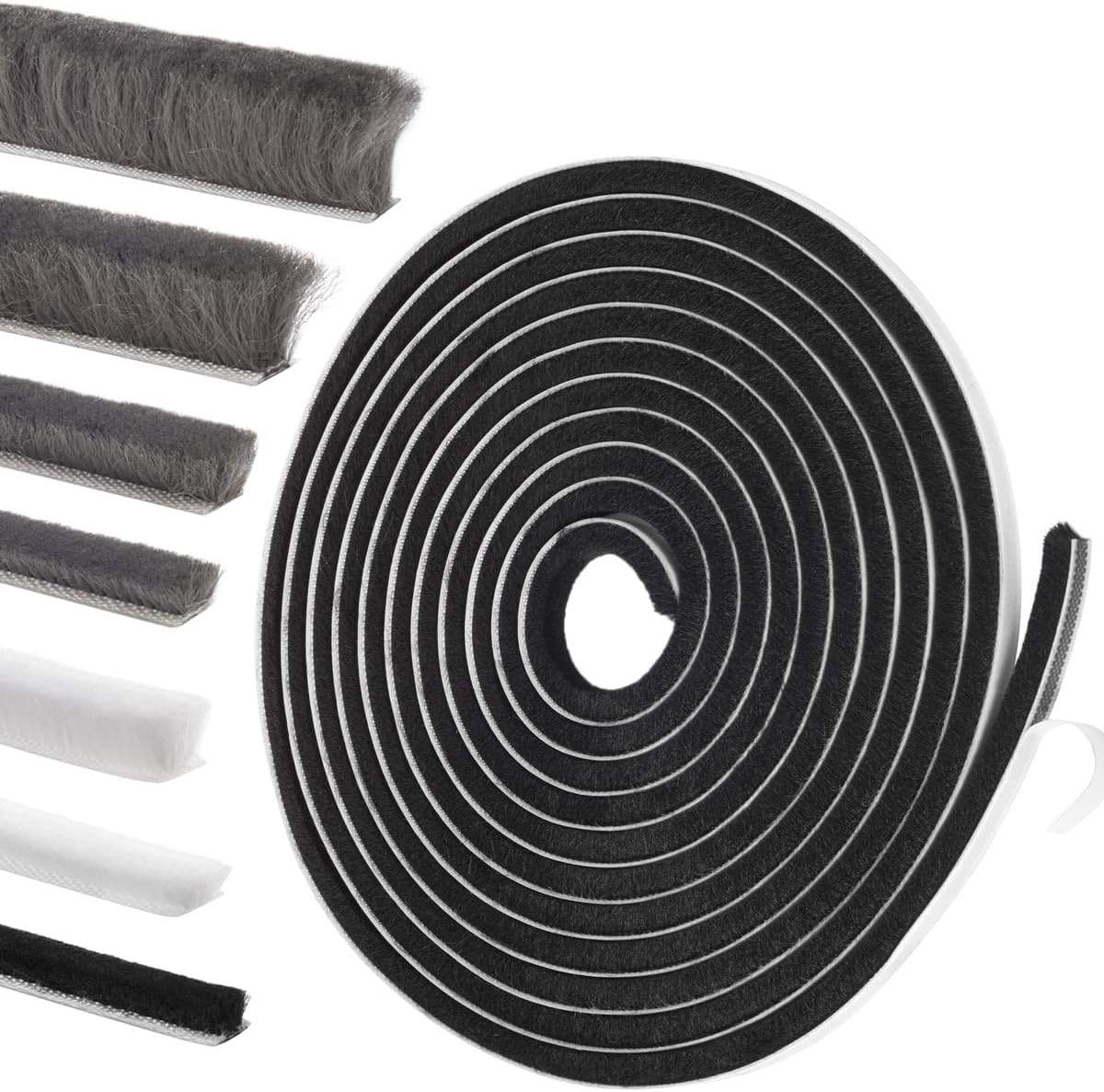 Self-Adhesive Weather Stripping Seal for Doors & Windows – Soundproof Insulation Gap Filler for Sliding, Exterior, Front, and Jamb Frames – 0.2" x 0.35" x 16.5 ft, Gray