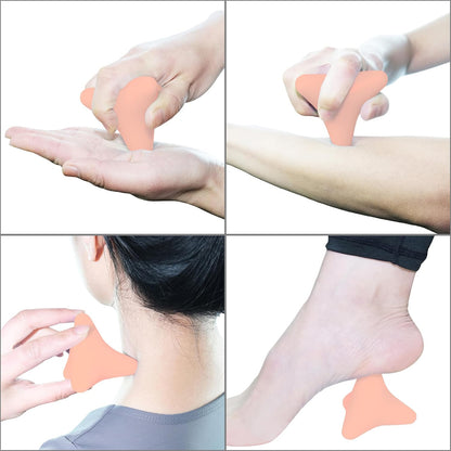 Manual Trigger Point Massage Tool Small Massager Ball 3″×2.6″ Blue | For Deep Tissue Myofascial Release Physical Therapy Plantar Fasciitis Pain Relief Muscle Knot Psoas Hip Flexor Iliacus
