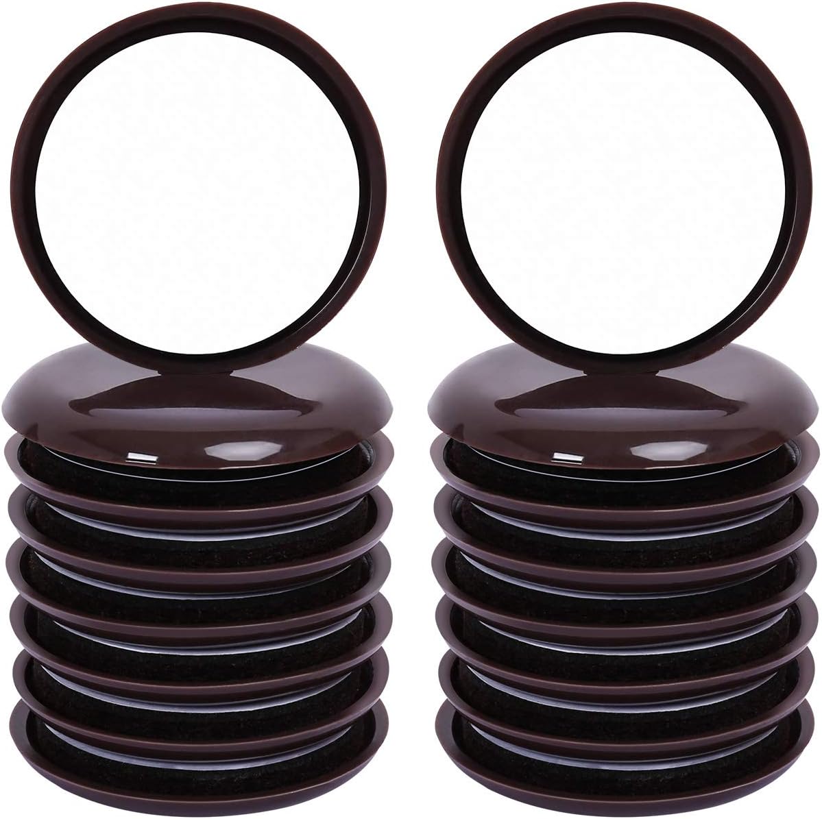 Ezprotekt 16 Pack Self-Stick Furniture Chair Leg Sliders for Carpet, 2-1/8" Self-Adhesive Round Furniture Movers Sliders, Carpet Chairs Furniture Glides, Carpet Moving Sliders Easily Move (Beige)