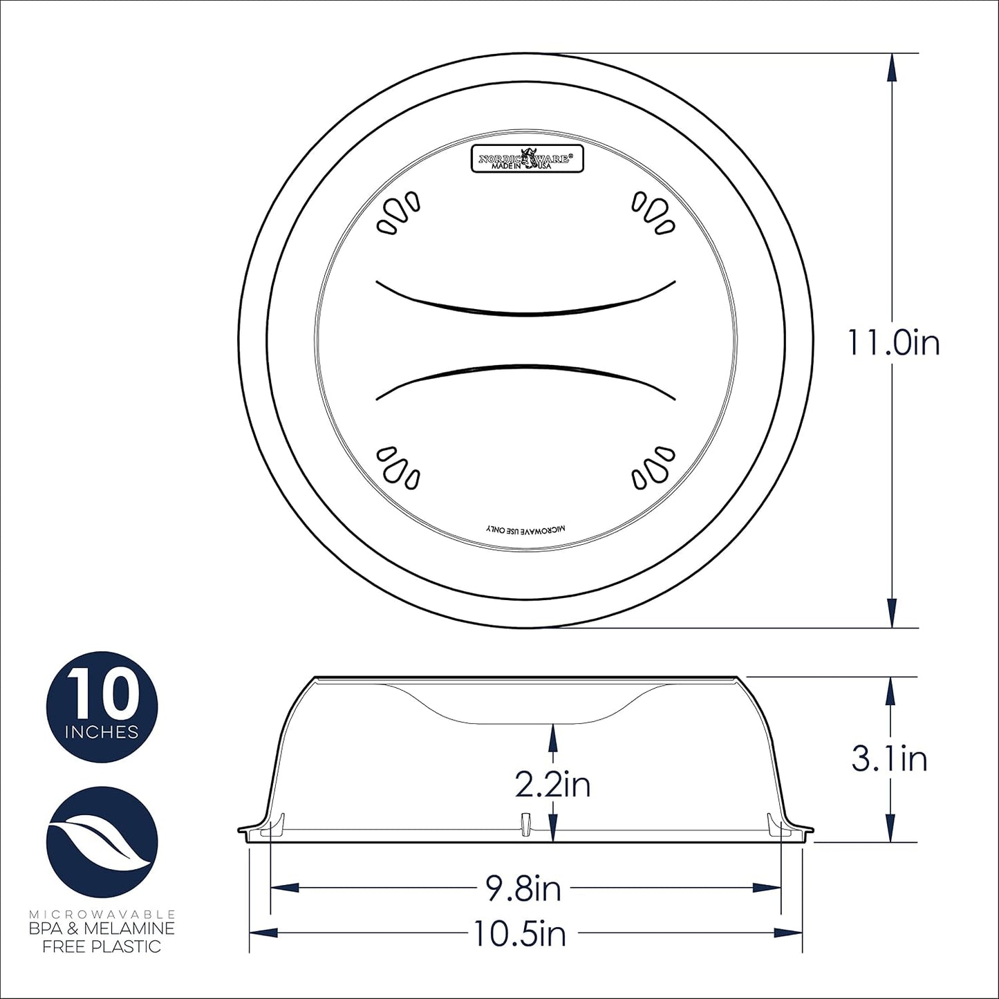 Nordic Ware Deluxe Plate Cover, 10"